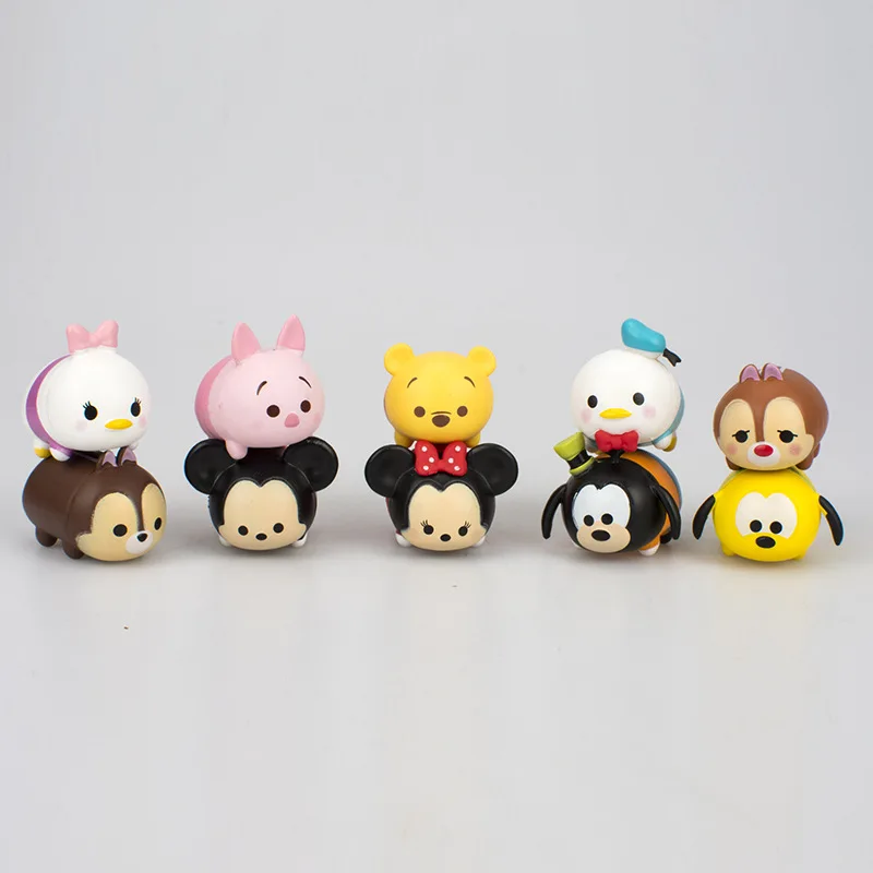 Disney 10 шт./компл. Tsum Мини Микки Минни Маус Дамбо ПВХ модные куклы Коллекционные