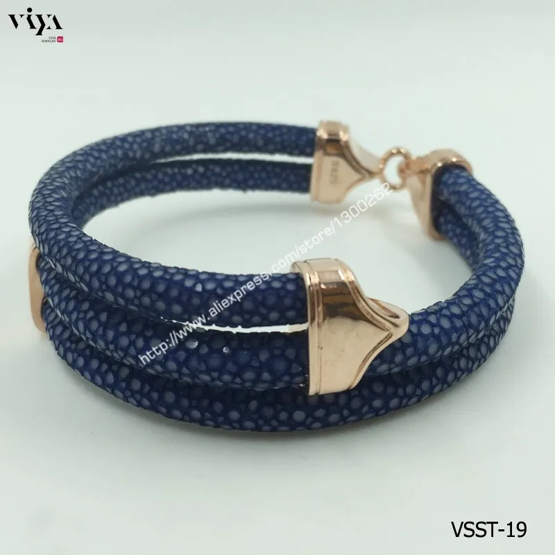 Genuine Stingray Skin leather bracelet Men-VSST-19-1 (14)