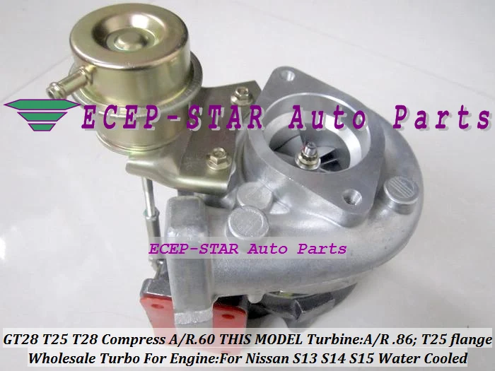 T25T28 T25 T28 T2528 Water Cooled T25 flange Turbo TurboCharger For Nissan S13 S14 S15 comp .60 turbine .86 ar  (5)
