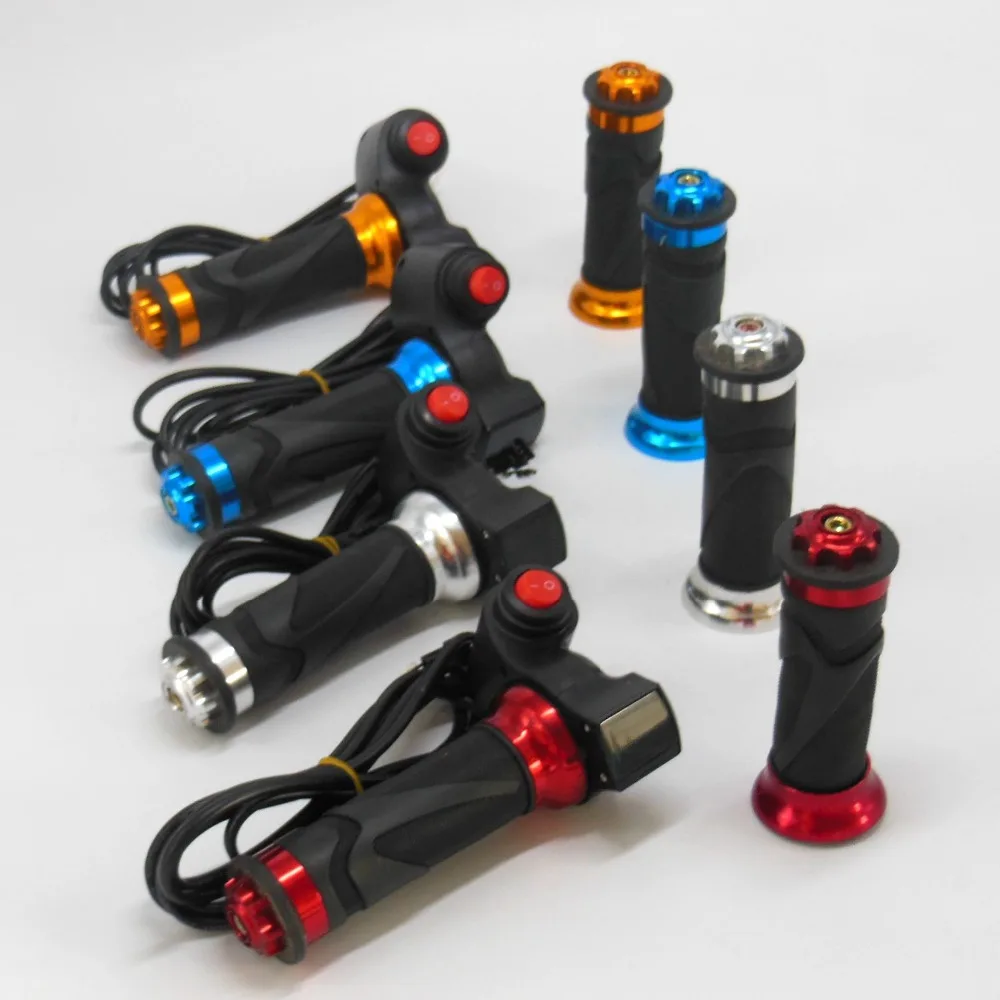 Perfect 12V-84V  EVfitting new style Ignition gas handle with battery status indicator Aluminum alloy rolling Electric Bike Throttle 1