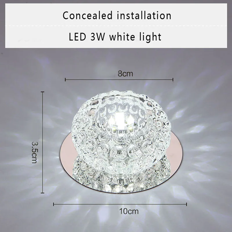 Потолочный светильник, Кристальный светодиодный потолочный светильник для гостиной, коридора, прохода, внутреннего освещения, современный 3 Вт/5 Вт, декоративный встроенный светильник