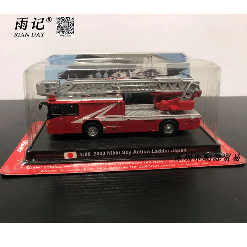 

AMER 1/80 Scale Car Model Toys 2003 NIKKI ACTION LADAER JAPAN Fire Engine Diecast Metal Truck Model Toy For Gift/Collection