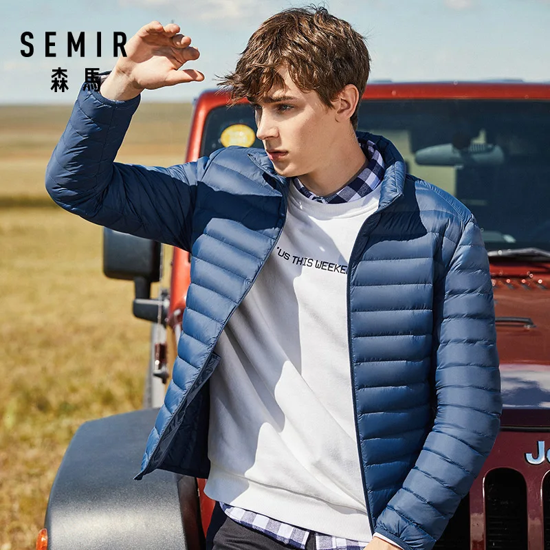 SEMIR пуховик мужской зимний Портативный Теплый 90% белый утиный пух с капюшоном Мужское пальто jaqueta masculino chaqueta hombre