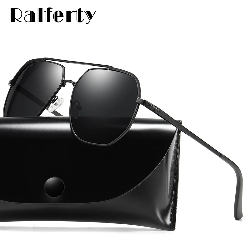 

Ralferty Sunglasses Men Polarized UV400 High Quality 2019 Pilot Sun Glasses Male Black Spring Hinge Shades gunes gozlug D201941