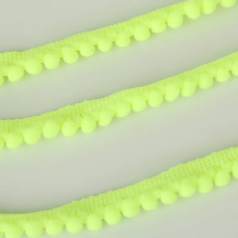Vibrant Pom Pom Trim Fringe Ribbon for Crafts and Sewing - 5 Yards
