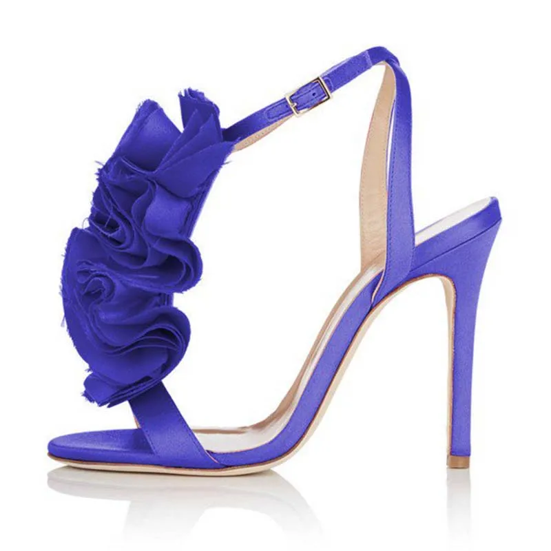 Royal Blue Heels Satin Stiletto Heel 