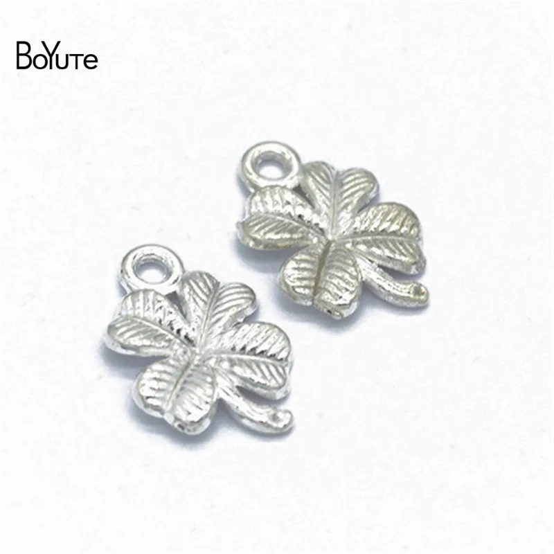 BoYuTe (100 Pieces lot) 1711MM 4 Color Metal Zinc Alloy Lucky Clover Charms for Jewelry Making Accessories (3)