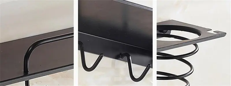 Suporte de Parede secador de Cabelo Montado