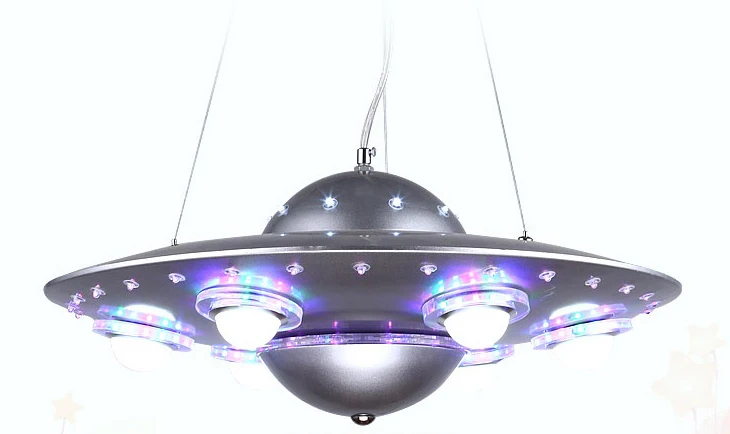 Ufo детская комната кулон Lightslampadario Bambini Abajur Infantil De Quarto Люстра для детей Детская комната Deco Enfant Chambre - Цвет корпуса: Silver Dia50cm