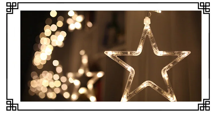 Звезда лампа Светодиодная лента Ins украшение Рождественские Огни Праздник световая завеса лампа Свадьба неоновые Фонари 220 v/110 v Европы и