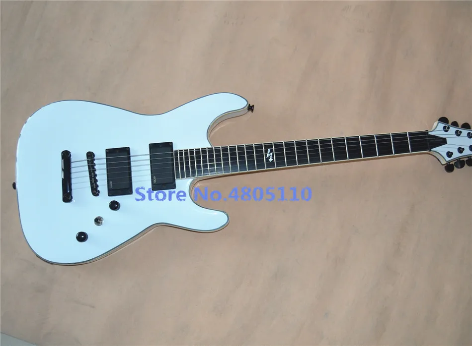 

High-quality customized white electric guitar closed emg pickup fixed bridge black accessories can be customized
