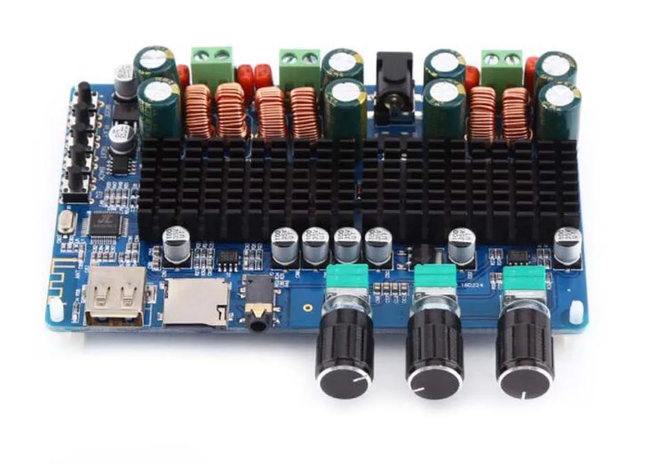 DC 12 В 24 В TPA3116 50 Вт+ 50 Вт+ 100 Вт Bluetooth USB TF декодирование 2,1 канальный цифровой усилитель мощности поддержка MP3 FLAC C5-003