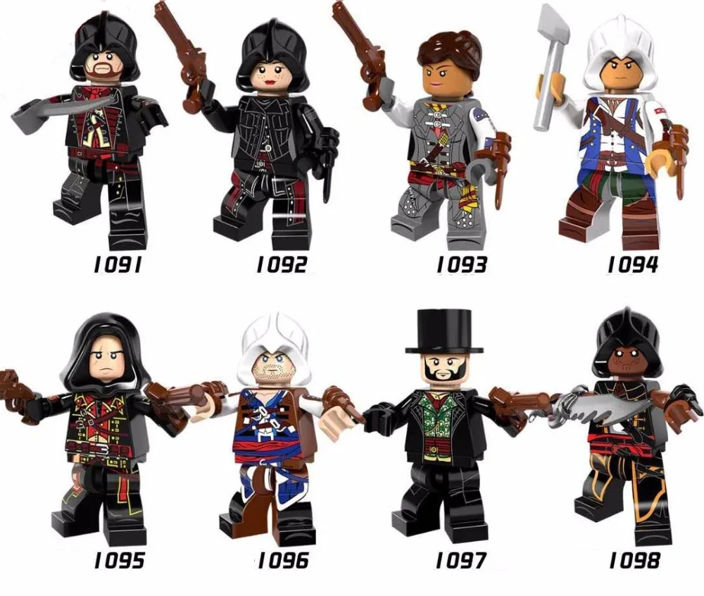 8 шт./Creed Дориан авелин Коннор Frye Cormac Kenway Evie Adewale строительные блоки игрушки для