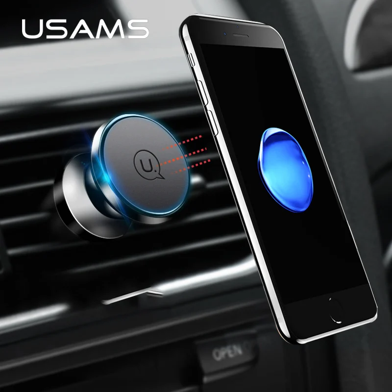 

USAMS Car Magnetic Holder 360 Rotating Phone Holder Universal Air Vent Mount Car Magnet Holder Stand for iphone 5 6 7 Samsung