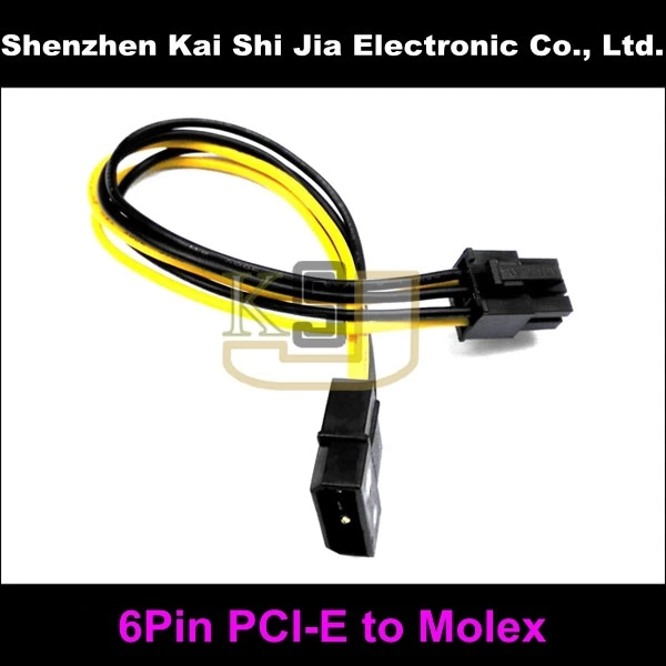 

High Quality 4Pin IDE Molex To 6 Pin PCI-E Graphic Card Power Cable