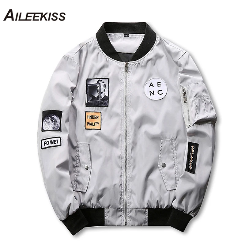 

2019 New Man Fashions Pilot Bomber Jacket Casual Slim Fit Male Hip Hop Patch Designs Coat Plus Size 4XL Jaqueta Masculina XT656