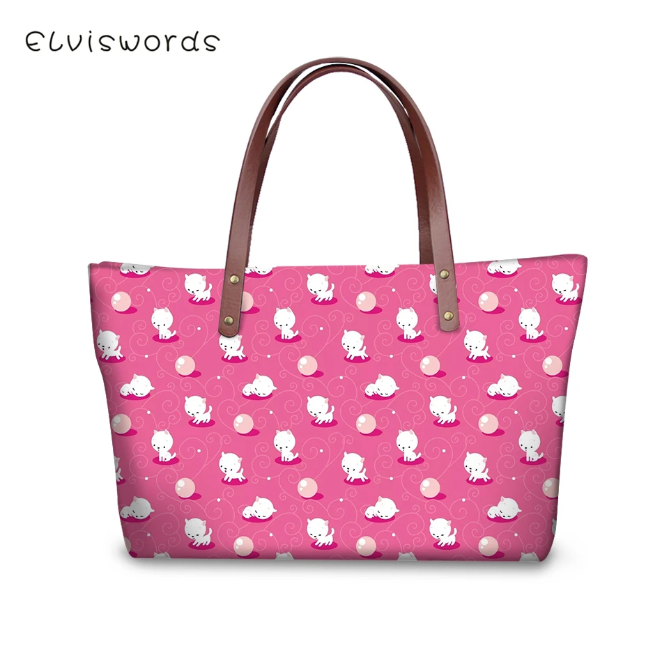 

ELVISWORDS Luxury Handbags Women Bags Designer Cartoon Rabbit Pattern Woman Clutch Kawaii Animal Girls Fashion Totes Handbags