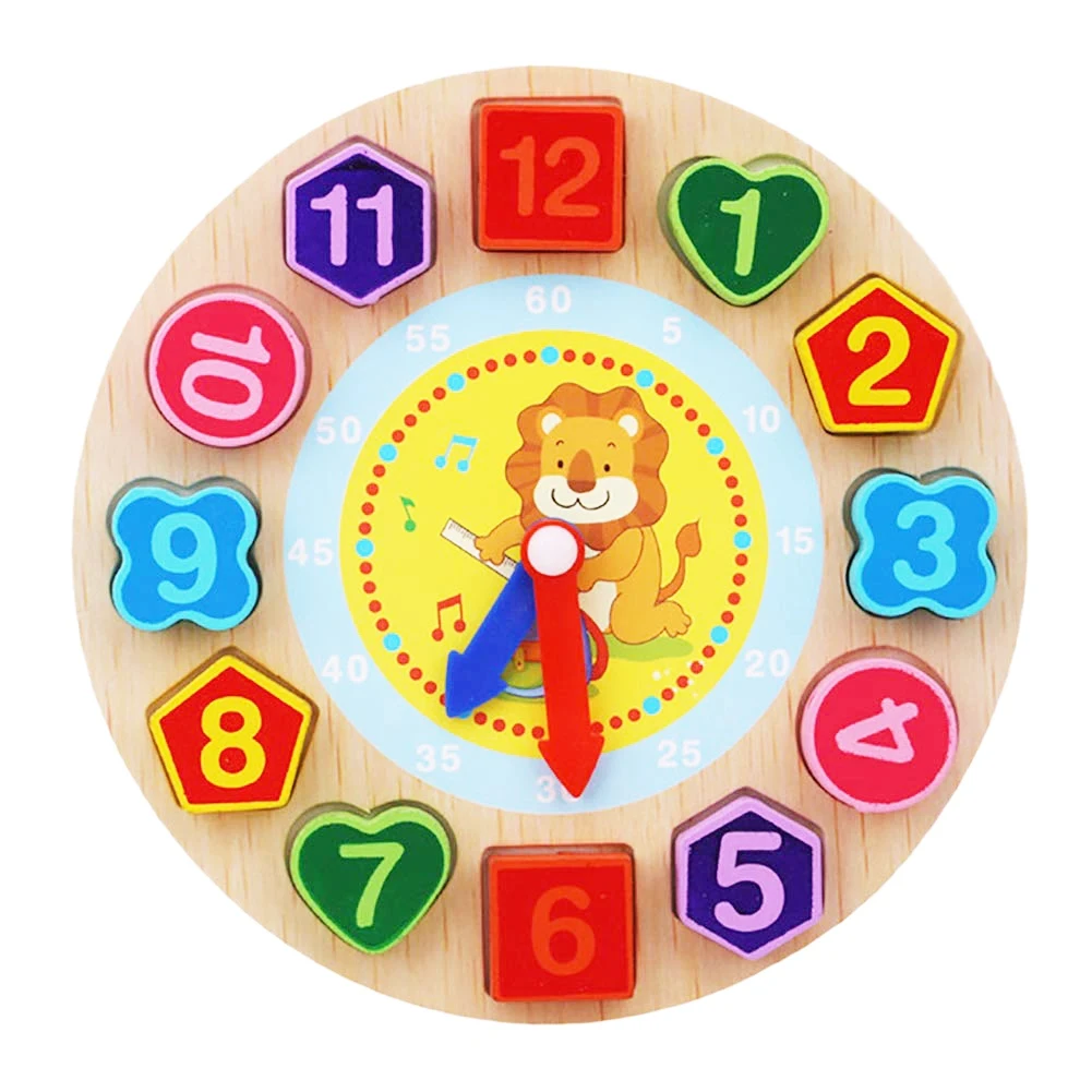 Деревянные игрушки Красочные 12 цифровые часы игрушки Цифровая Геометрическая Когнитивная игра часы игрушки для детей раннее образование игрушки Пазлы раннее - Цвет: Style3