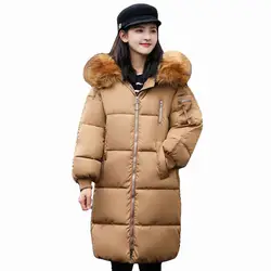 Большой Размеры женская одежда джинсовый жакет зимние женские корейские стильные длинные парка цвета хаки Пальто для будущих мам теплые