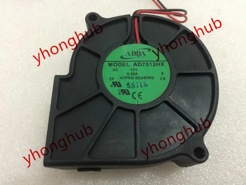 ADDA AD7512HX DC 12V 0.30A 2 провод сервер центробежный воздухонагнетатель широкого спектра