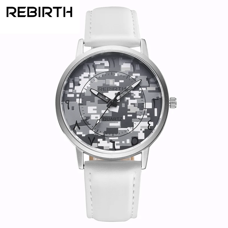 2018 модные Rebirth Лидирующий бренд Montre Femme женские часы наручные кварцевые с кожаным
