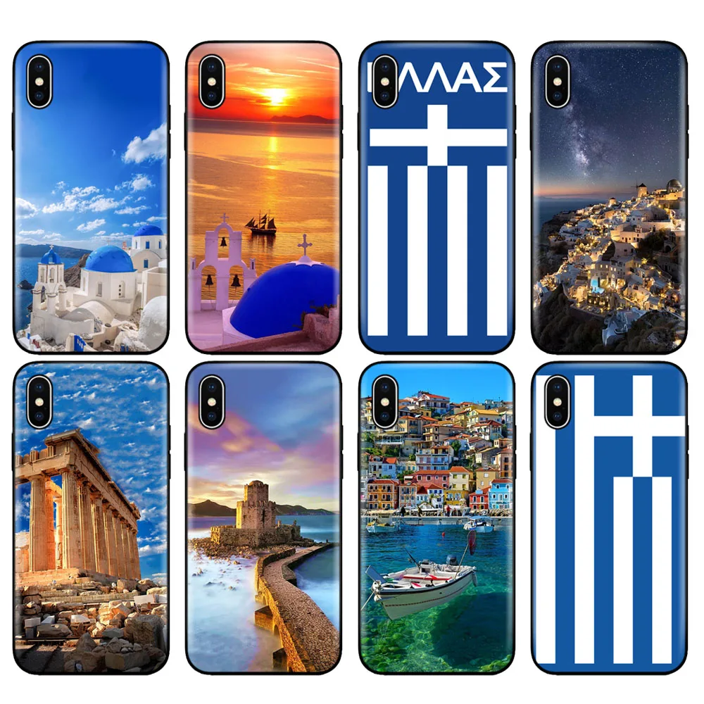 Черный ТПУ чехол для iphone 5 5S SE 6 6s 7 8 plus x 10 XR XS 11 pro MAX древний флаг греческого