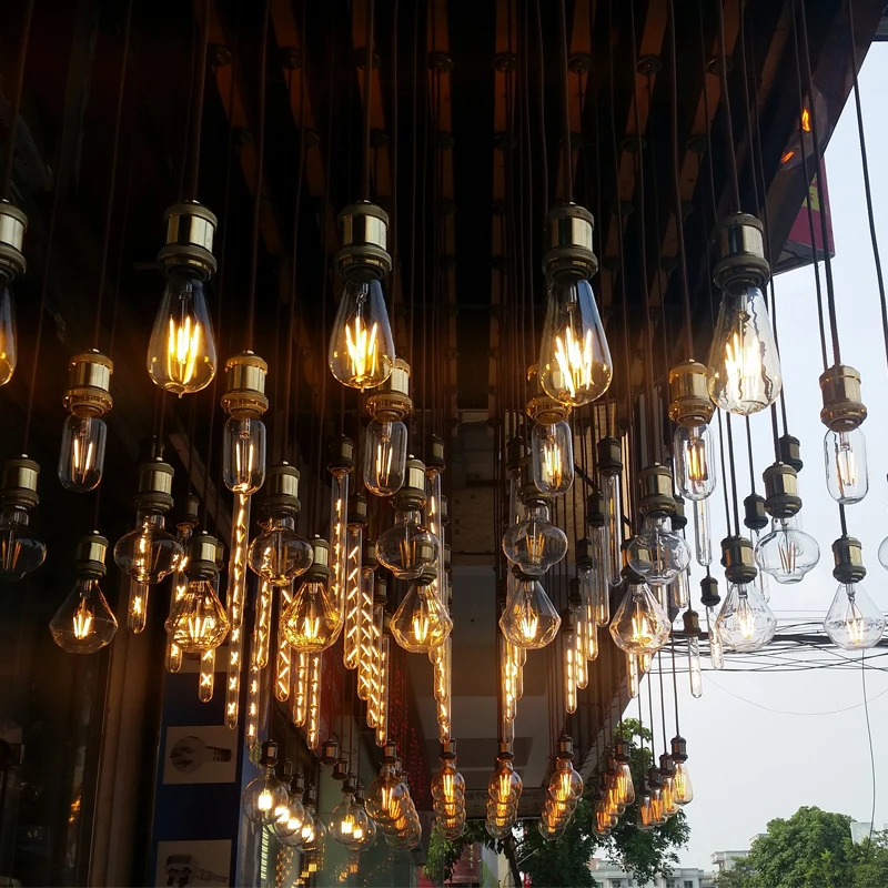E27 E14 Ретро Эдисон светодиодный лампы 2W 4W 6W лампа Винтаж 220v теплое белое