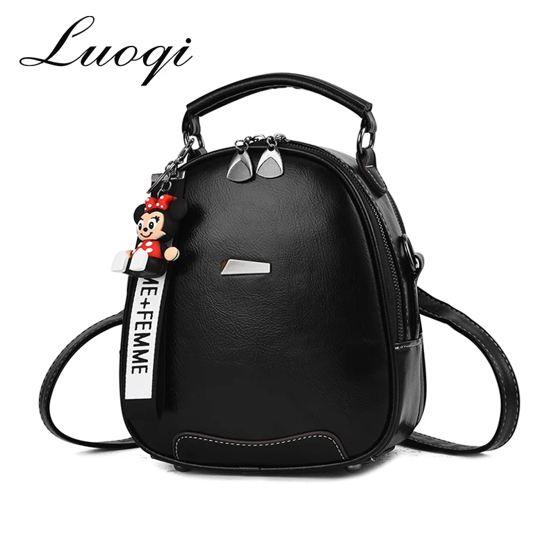 Luoqi Mochila Vintage mujer bolsas de la Escuela de moda Mini mochilas de Mochila de cuero de las mujeres bolsos de hombro Mochila 2018 Luoqi Mochila Vintage mujer bolsas de la Escuela de moda Mini mochilas de Mochila de cuero de las mujeres bolsos de hombro Mochila 2018