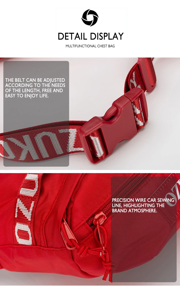 Новинка OZUKO роскошная мужская поясная сумка кошелек Повседневный Спортивный Ремень Сумки нагрудные сумки для мужчин женщин Повседневная