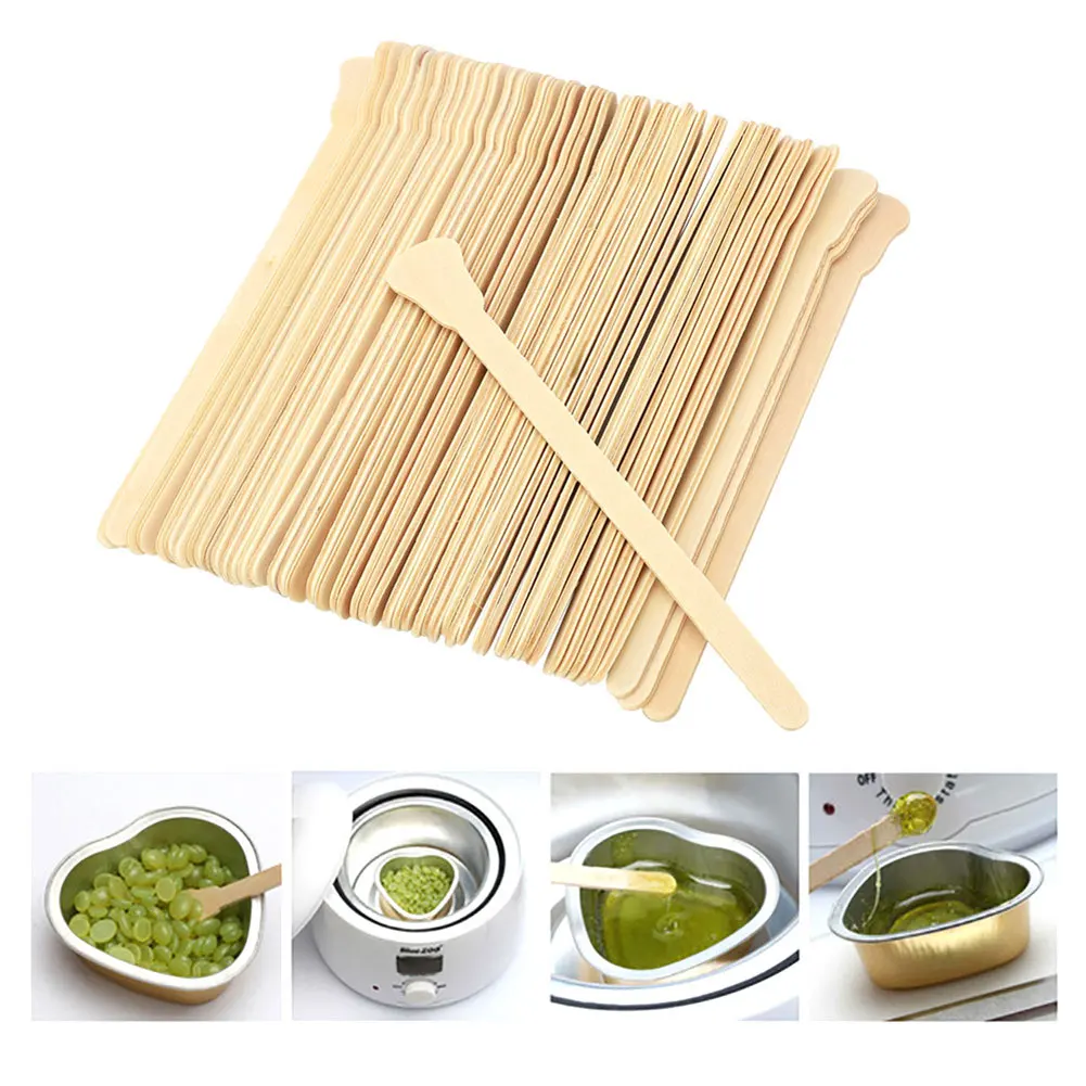 Disposable Wooden Waxing Spatulas Smal/thin 50/100 Pcs Hair Removal