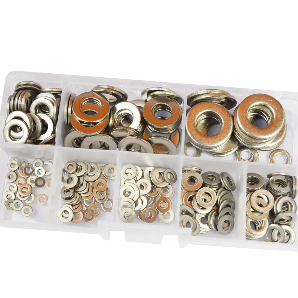 

Flat Washer Gasket Round Plain Metric Washer Screw Bolt M2 M2.5 M3 M4 M5 M6 M8 M10 Assortment Kit 350Pcs,304Stainless Steel