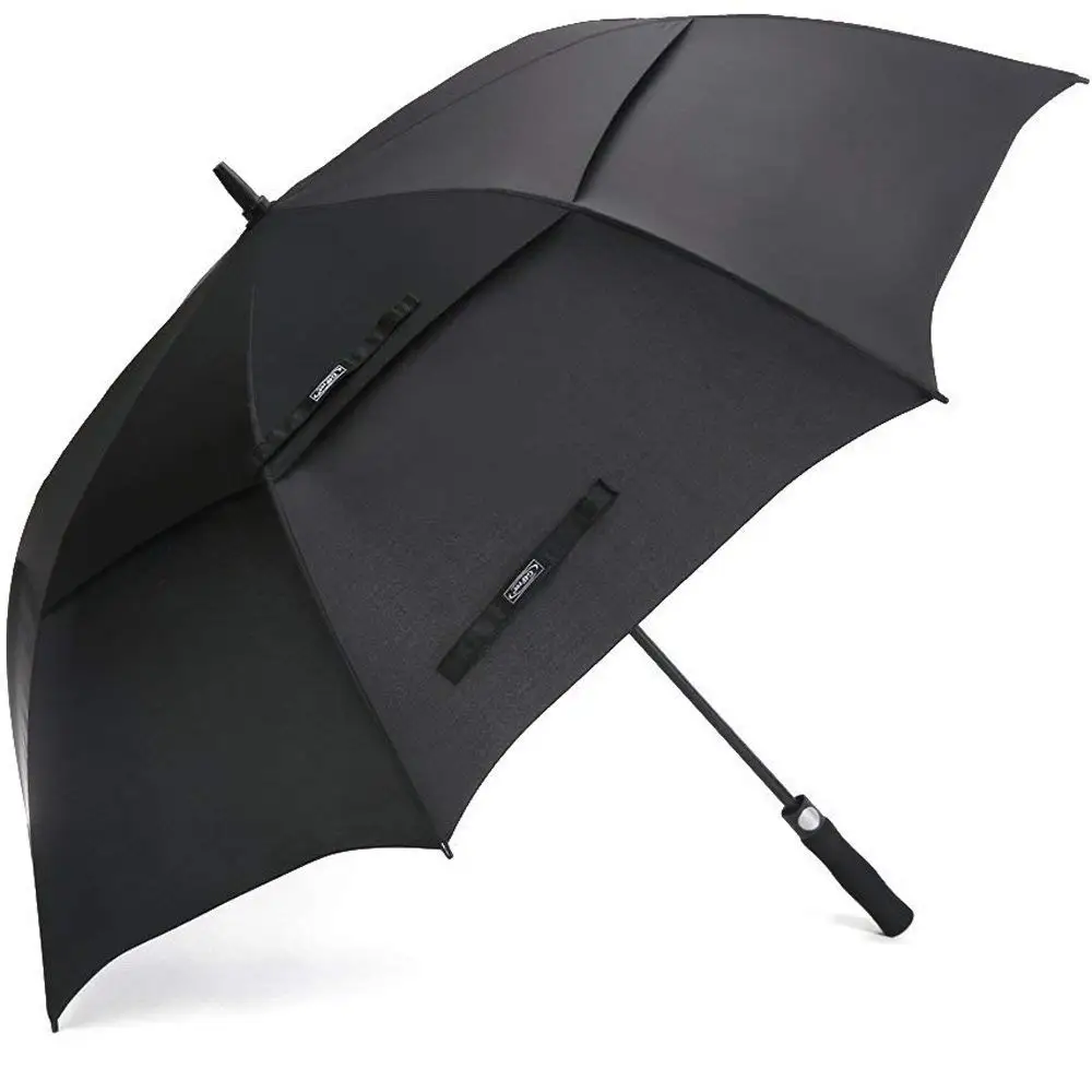 

68 Inch Automatic Open Double Canopy Golf Umbrellas In black color