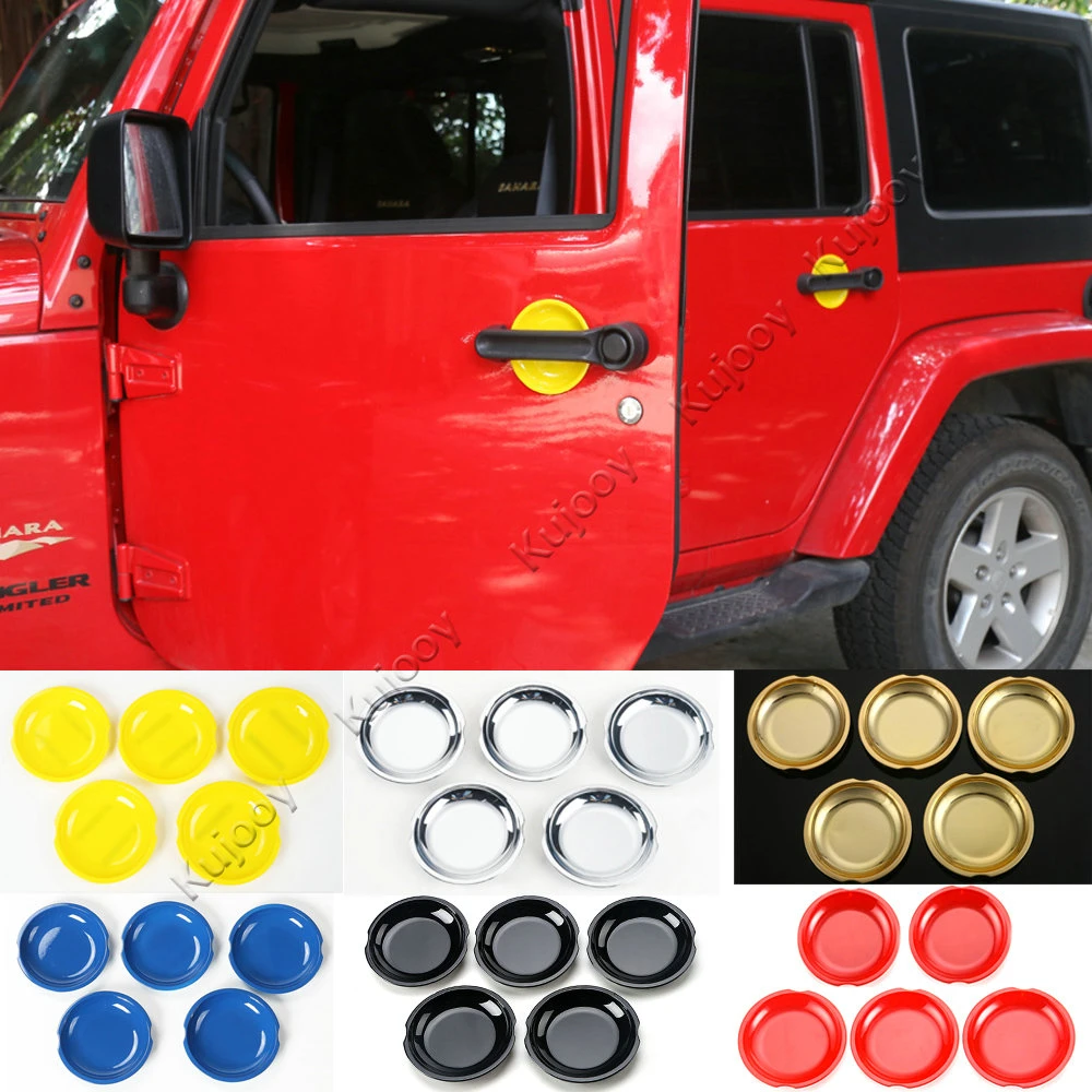 Abs Light Green/ Black/ Blue/ Red/ Silver/ Yellow/ Gold Door Handle Bowl  Cover Frame Trim For Jeep Wrangler 2007-2016 4 Doors - Interior Mouldings -  AliExpress