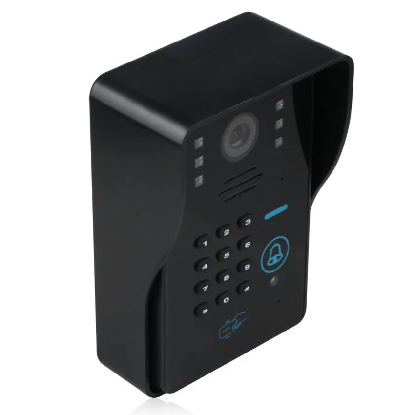 7 "ЖК дисплей сенсорный ключ телефон видео домофон системы с ИК камера и код клавиатуры RFID Управление доступом видео Doobell комплект