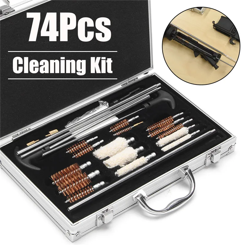 

74Pcs/Set Universal Cleaning Kit Rifle Pistol Handgun Shotgun for Firearm Cleaner With 74 pieces for Hunting Durable Accessories