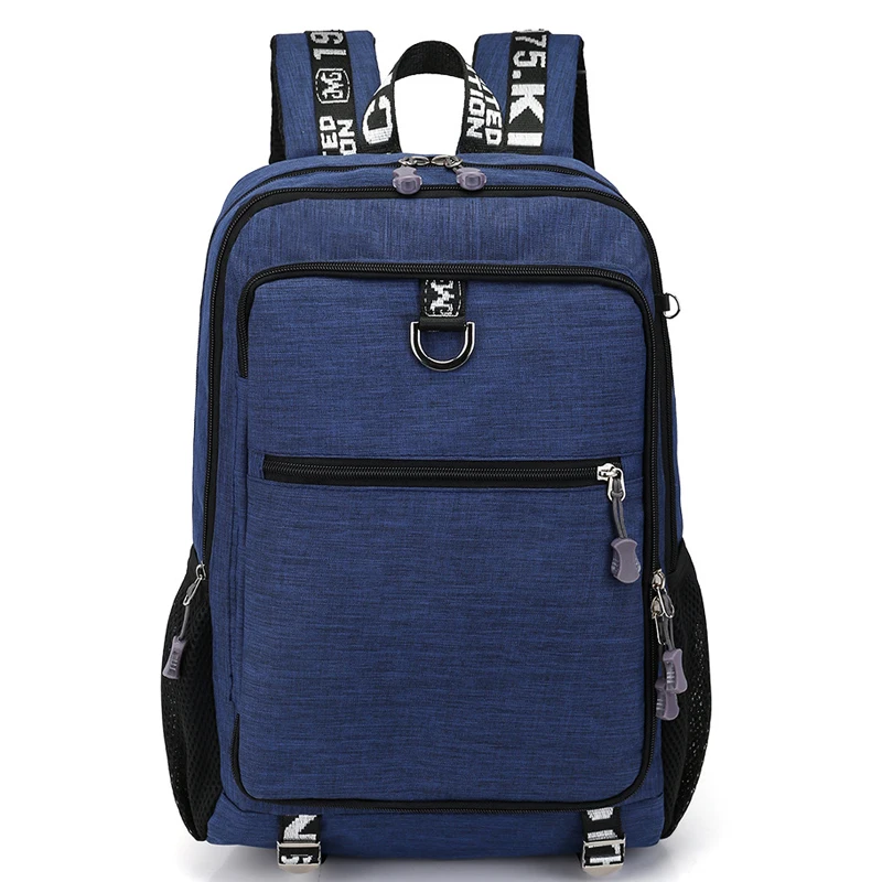 Winmax мужской Молодежный модный многофункциональный Оксфордский повседневный рюкзак для ноутбука школьный USB зарядка водонепроницаемые дорожные сумки мужские Bolsa - Цвет: blue