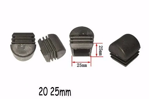 

20 25 mm Square tube inserting ends 1inch Plastic plug arched half round surface cambered folding chair shelf feet leg pad cap