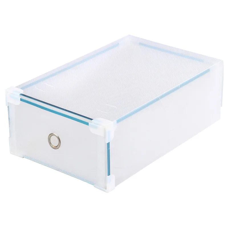 Органайзер для обуви прозрачный пластиковый ящик для хранения обуви прямоугольник PP утолщенный органайзер для обуви ящик коробки для обуви - Цвет: Белый