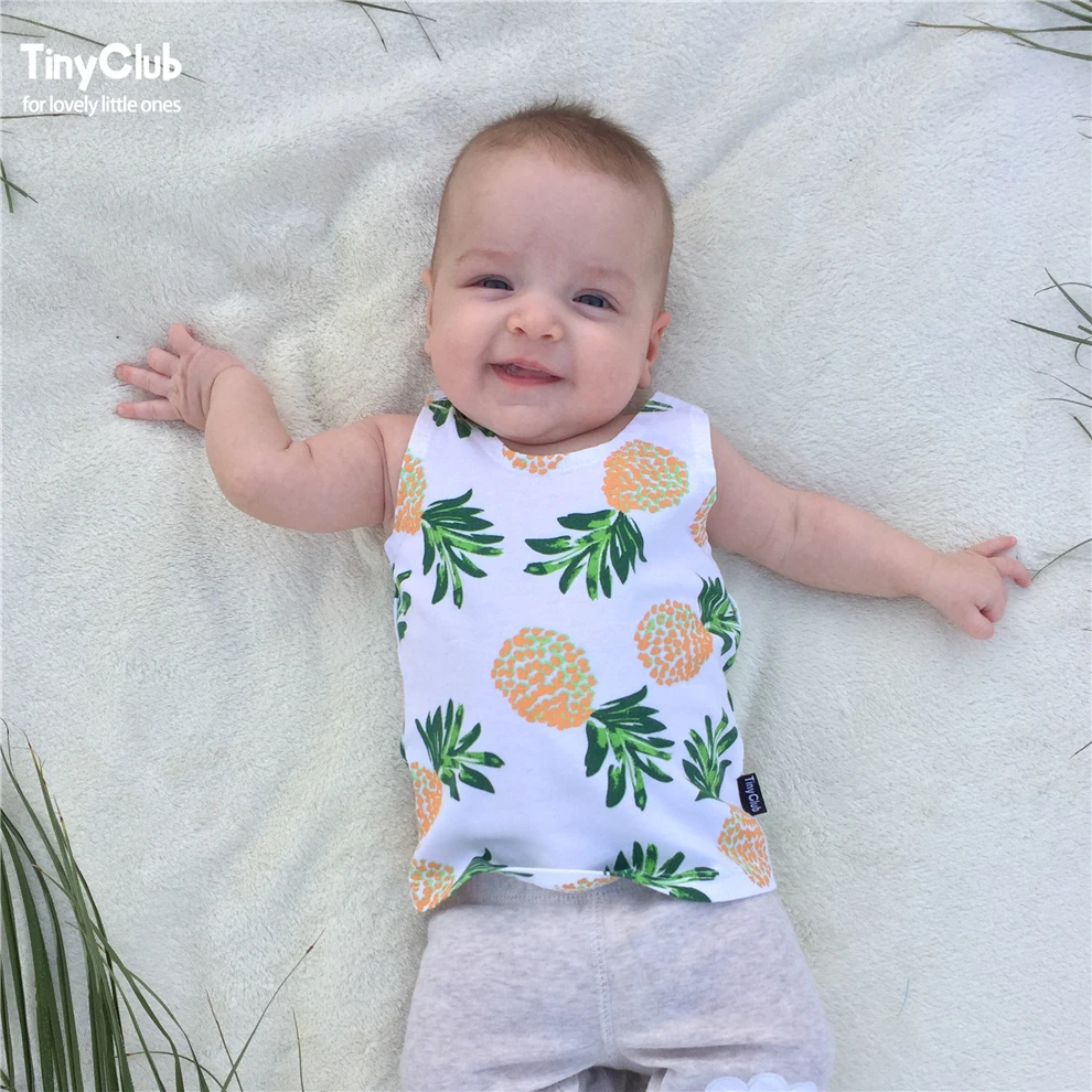 Summer Baby Tank Top Pineapple Sleeveless Tees Summer Newborn Kids T