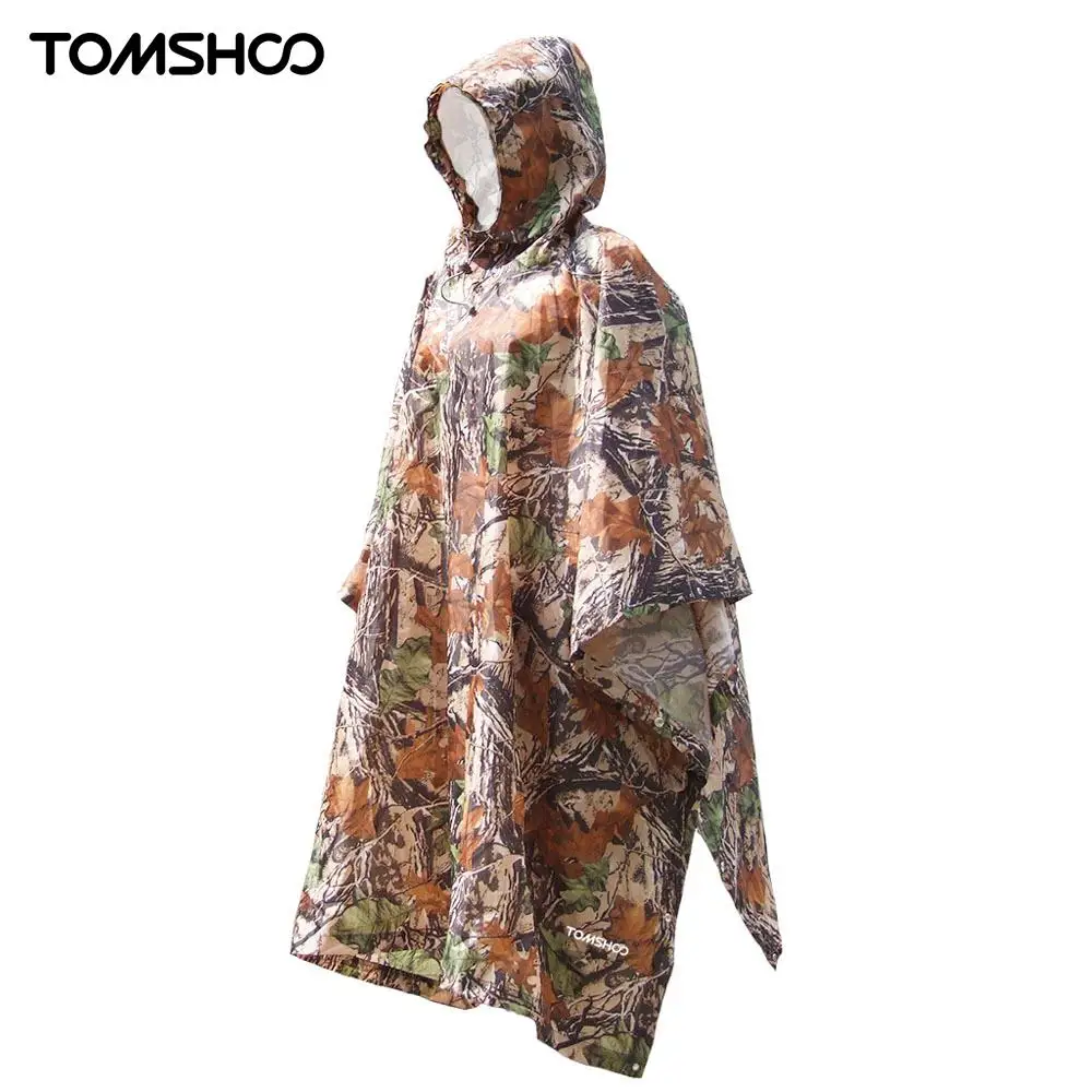 

TOMSHOO 3 in 1 Multifunctional Outdoor Rain Poncho Backpack Rain Cover Waterproof Tent Awning Outdoor Camping Tent Mat