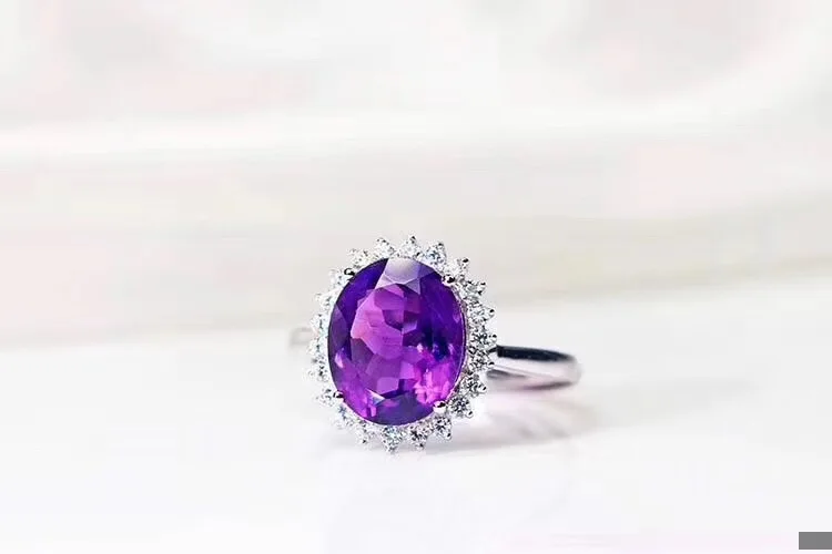 

glitting purplel gemstone ring for women