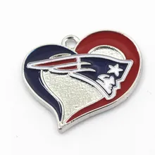 

Heart New England Patriots NFL Team Dangle Charms Football Sports Hanging Charm DIY Bracelet Necklace Pendant Jewelry 12Pcs/lot