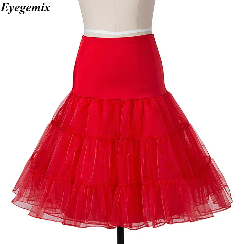 Модное зимнее женское платье, 50S 60 S, винтажное платье с длинным рукавом и круглым вырезом, с принтом в горошек, для вечеринки, выпускного, свободное платье, женские элегантные платья для вечеринок - Цвет: pettiskirt Red