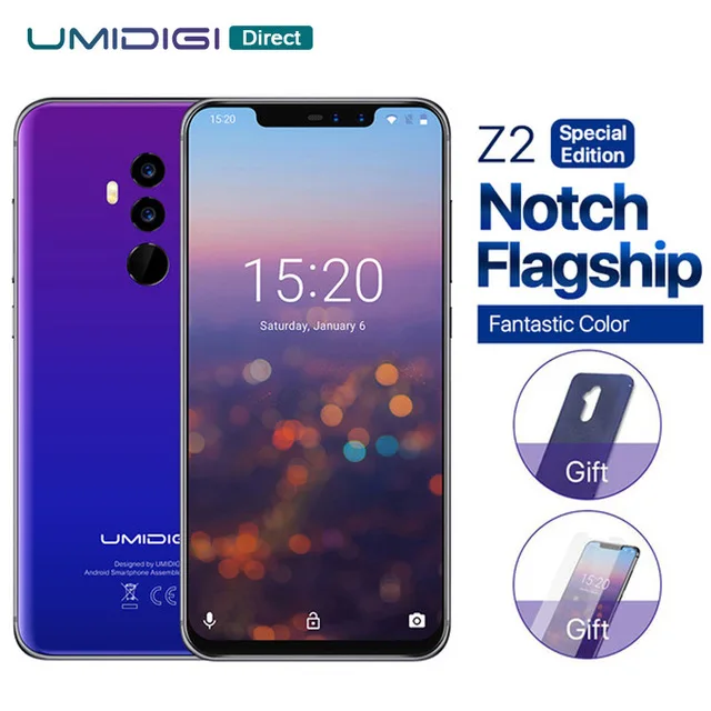

UMIDIGI Z2 Special Edition Global VersionP23 4GB+64GB Mobile Phone Android 8.1 6.2" FHD+ Full Display Helio Quad Cams Smartphone