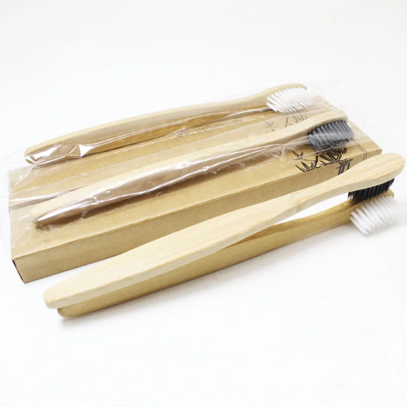 100 штук 4 цвета Бамбуковая зубная щетка деревянная зубная щетка новинка бамбуковая мягкая щетина с деревянной ручкой