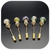 Fancy Coloured Glaze Beads Long Stick Lapel Pins Handmade Hijab Pins 5 Colors Available ► Photo 3/3
