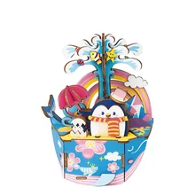 Robotime Новое поступление DIY 3D оцеам парк деревянная игра головоломка сборка подвижная Музыкальная Коробка игрушка подарок для детей дети взрослые AMD51