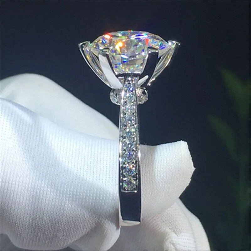 18K 750Au золото Moissanite АЛМАЗНОЕ КОЛЬЦО D Цвет VVS с национальным сертификатом MO-00101