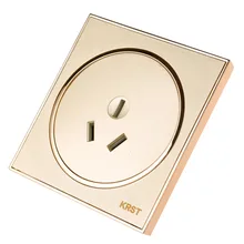 Настенный выключатель, 86 высокого класса украшения дома круглый высшего золотой краски выпечки лак, один-переключатель отверстия панель управления носок