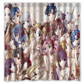 

2016 New DIY Bath Curtain!Anime Cartoon Anime Sailor Moon Printed Waterproof Polyester Shower Curtain(Size:180X180CM)